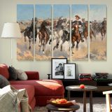 Dismounted The Fourth Troopers Moving the Led Horses canvas wall art in room setting 6
