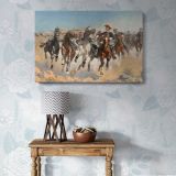 Dismounted The Fourth Troopers Moving the Led Horses canvas wall art in room setting 7