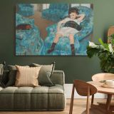 Little Girl in a Blue Armchair canvas wall art in room setting 4