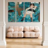 Little Girl in a Blue Armchair canvas wall art in room setting 5