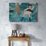 Little Girl in a Blue Armchair canvas wall art in room setting 7