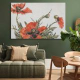 Red Poppies canvas wall art in room setting 4