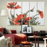 Red Poppies canvas wall art in room setting 5
