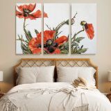 Red Poppies canvas wall art in room setting 7