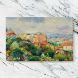View From Montmartre canvas artwork displayed on a marble background