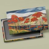 Landscape with flowers canvas front and rear frame view