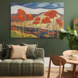Landscape with flowers canvas wall art in room setting 4
