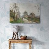 Village Road with Bare Trees canvas wall art in room setting 7