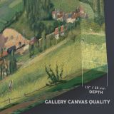 Landscape at Les Patis Pontoise canvas texture and wrapped edge closeup