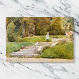 Saint Cloud canvas artwork displayed on a marble background
