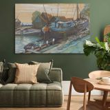 Drydock at Durgerdam canvas wall art in room setting 4