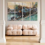 Drydock at Durgerdam canvas wall art in room setting 5