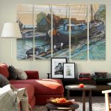 Drydock at Durgerdam canvas wall art in room setting 6