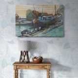 Drydock at Durgerdam canvas wall art in room setting 7