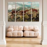 Ox Team beside a Rocky Shore canvas wall art in room setting 5