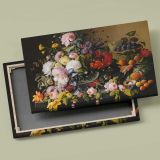 Flowers and Fruit Still Life canvas front and rear frame view