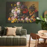 Flowers and Fruit Still Life canvas wall art in room setting 4