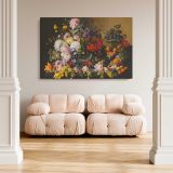 Flowers and Fruit Still Life canvas wall art in room setting 5