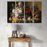 Flowers and Fruit Still Life canvas wall art in room setting 6