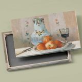 Still Life with Apples and Pitcher canvas front and rear frame view