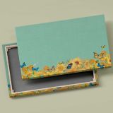 Sunflowers and Butterflies on Green canvas front and rear frame view