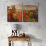 Autumn Treetops canvas wall art in room setting 7