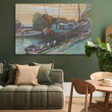 Drydock at Durgerdam canvas wall art in room setting 4