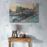 Drydock at Durgerdam canvas wall art in room setting 7