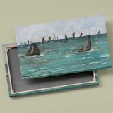 Boats at Berck sur Mer canvas front and rear frame view