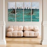Boats at Berck sur Mer canvas wall art in room setting 5