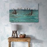 Boats at Berck sur Mer canvas wall art in room setting 6