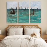Boats at Berck sur Mer canvas wall art in room setting 7