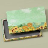 Sunflowers beneath a Green Sky canvas front and rear frame view