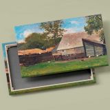 Farmyard with Ducks and Chickens canvas front and rear frame view