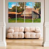 Farmyard with Ducks and Chickens canvas wall art in room setting 5