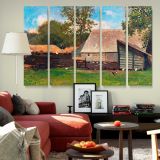 Farmyard with Ducks and Chickens canvas wall art in room setting 6