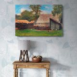 Farmyard with Ducks and Chickens canvas wall art in room setting 7