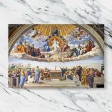Disputation of the Holy Sacrament canvas artwork displayed on a marble background