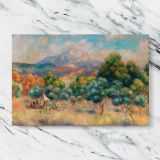 Mount of Sainte Victoire canvas artwork displayed on a marble background