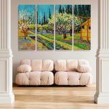 Orchard Bordered by Cypresses canvas wall art in room setting 5