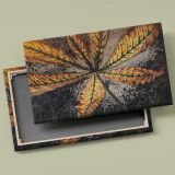 Autumn Chestnut Leaf canvas front and rear frame view