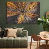 Autumn Chestnut Leaf canvas wall art in room setting 4