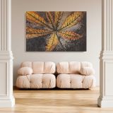 Autumn Chestnut Leaf canvas wall art in room setting 5