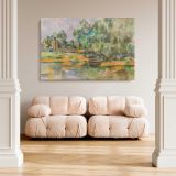 Riverbank canvas wall art in room setting 5
