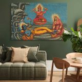 Vishnu Lakshmi and Brahma canvas wall art in room setting 4