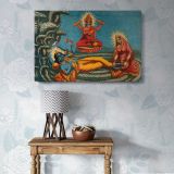 Vishnu Lakshmi and Brahma canvas wall art in room setting 7