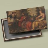 Christ with Martha and Mary canvas front and rear frame view