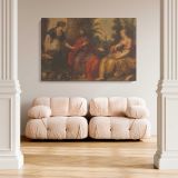 Christ with Martha and Mary canvas wall art in room setting 5