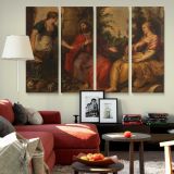Christ with Martha and Mary canvas wall art in room setting 6