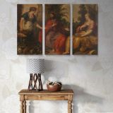 Christ with Martha and Mary canvas wall art in room setting 7